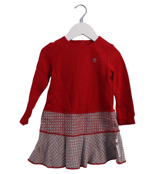 A Red Long Sleeve Dresses from I Pinco Pallino in size 2T for girl. (Front View)