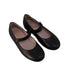 A Black Flats from Gusella in size 5T for girl. (Front View)