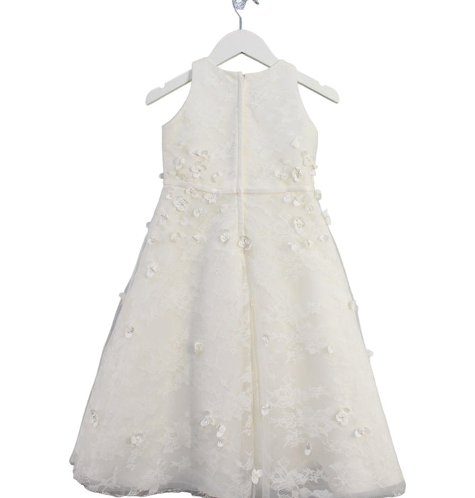A White Sleeveless Dresses from Joan Calabrese in size 4T for girl. (Back View)