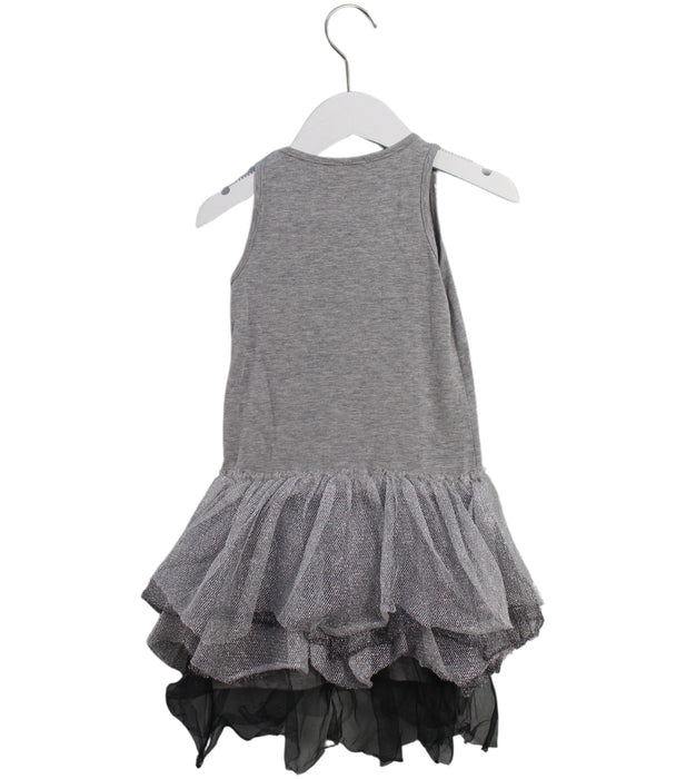 A Grey Sleeveless Dresses from Microbe by Miss Grant in size 4T for girl. (Back View)