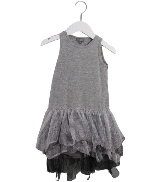 A Grey Sleeveless Dresses from Microbe by Miss Grant in size 4T for girl. (Front View)