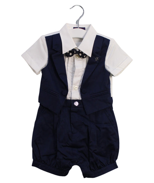 A Navy Short Sleeve Rompers from Nicholas & Bears in size 6-12M for boy. (Front View)