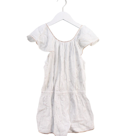 A White Short Sleeve Rompers from Velveteen in size 8Y for girl. (Front View)