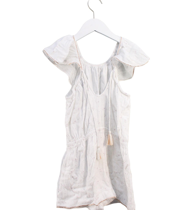 A White Short Sleeve Rompers from Velveteen in size 8Y for girl. (Back View)