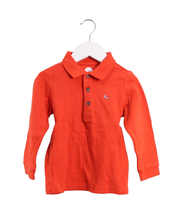A Orange Long Sleeve Polos from Kingkow in size 4T for boy. (Front View)