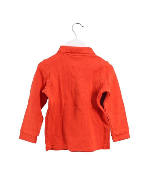 A Orange Long Sleeve Polos from Kingkow in size 4T for boy. (Back View)