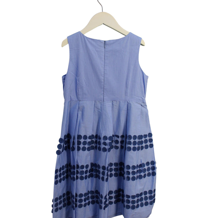 A Blue Sleeveless Dresses from Kingkow in size 10Y for girl. (Back View)