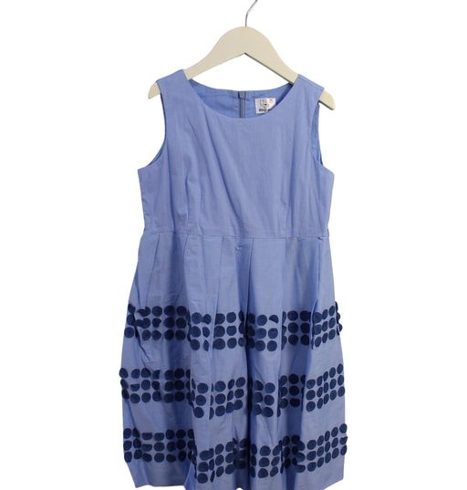 A Blue Sleeveless Dresses from Kingkow in size 10Y for girl. (Front View)