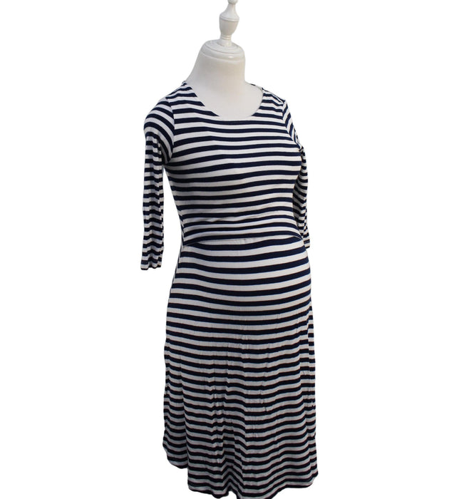 A Navy Long Sleeve Dresses from Seraphine in size S for maternity. (Front View)