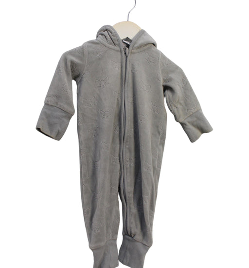 A Grey Long Sleeve Jumpsuits from Polarn O. Pyret in size 0-3M for boy. (Front View)