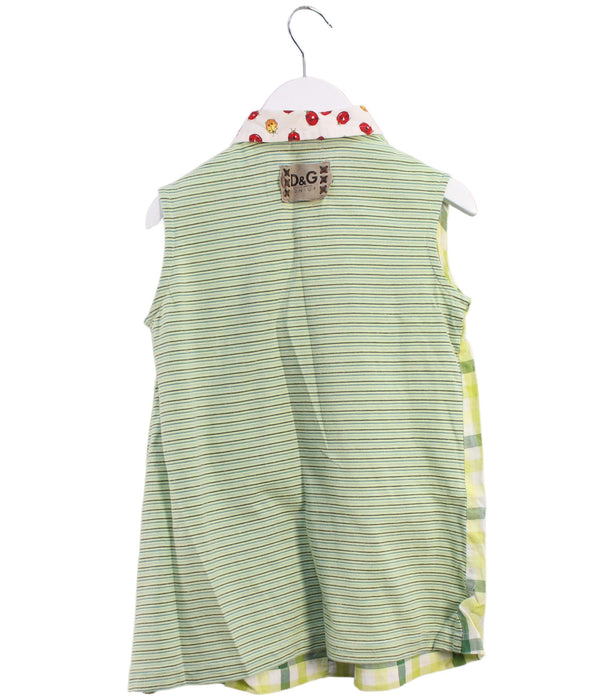 A Green Sleeveless Dresses from Dolce & Gabbana in size 6T for girl. (Back View)