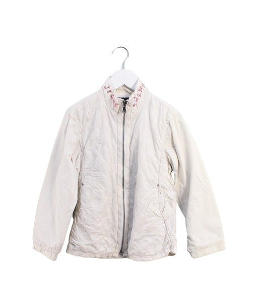 A White Lightweight Jackets from Calvin Klein in size 6T for girl. (Front View)
