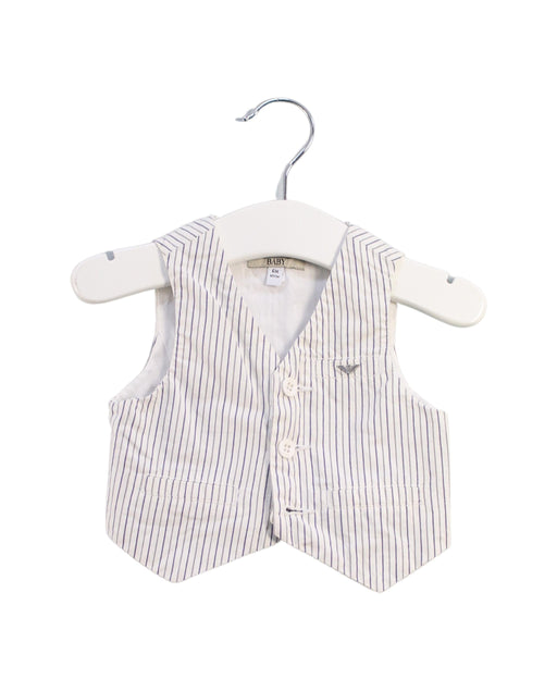 A White Suit Vests from Armani in size 3-6M for boy. (Front View)