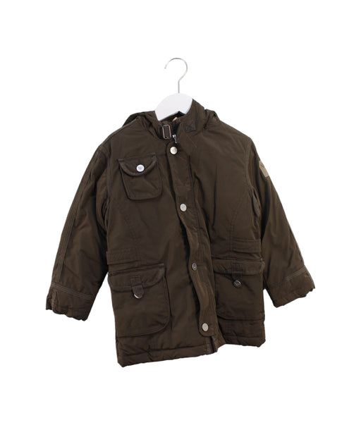 A Brown Puffer/Quilted Jackets from Armani in size 5T for boy. (Front View)
