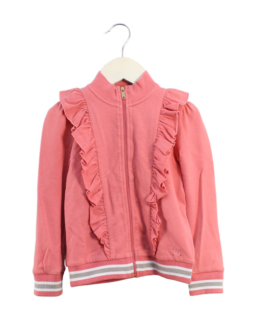 A Pink Zippered Sweatshirts from Gucci in size 3T for girl. (Front View)