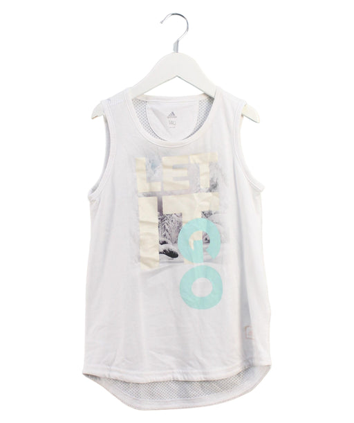 A White Sleeveless Tops from Adidas in size 10Y for girl. (Front View)