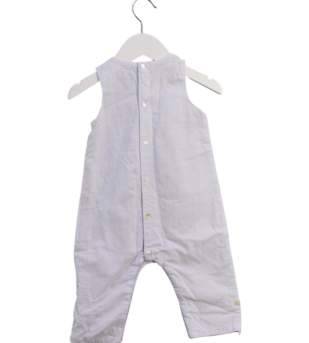 A Blue Sleeveless Jumpsuits from Cyrillus in size 3-6M for boy. (Back View)