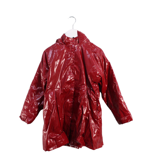 A Red Rain Jackets from Jacadi in size 4T for girl. (Front View)
