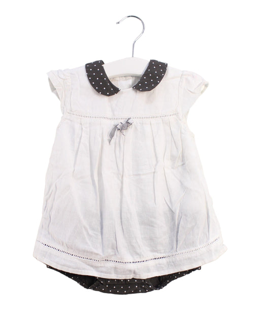 A White Short Sleeve Bodysuits from Chicco in size 6-12M for girl. (Front View)