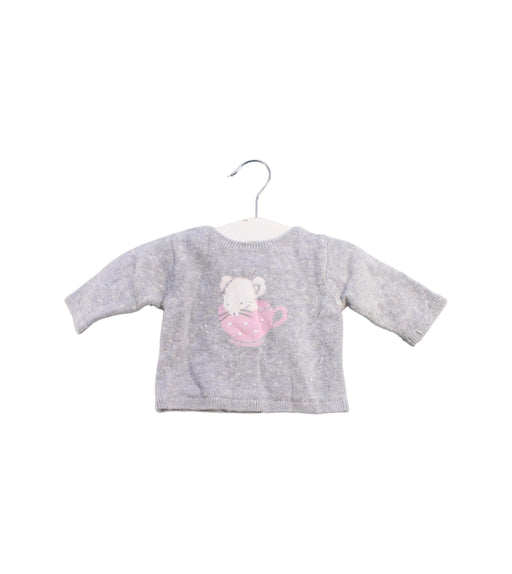 A Grey Knit Sweaters from Jacadi in size 0-3M for girl. (Front View)