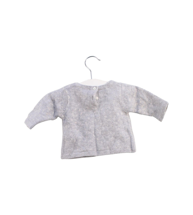 A Grey Knit Sweaters from Jacadi in size 0-3M for girl. (Back View)