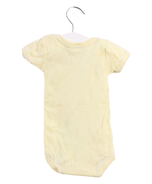 A Yellow Short Sleeve Bodysuits from Petit Bateau in size 0-3M for girl. (Back View)
