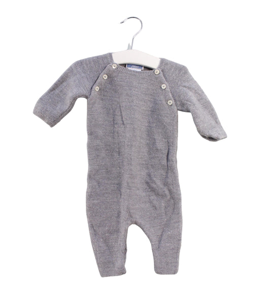 A Grey Long Sleeve Jumpsuits from Jacadi in size 0-3M for neutral. (Front View)