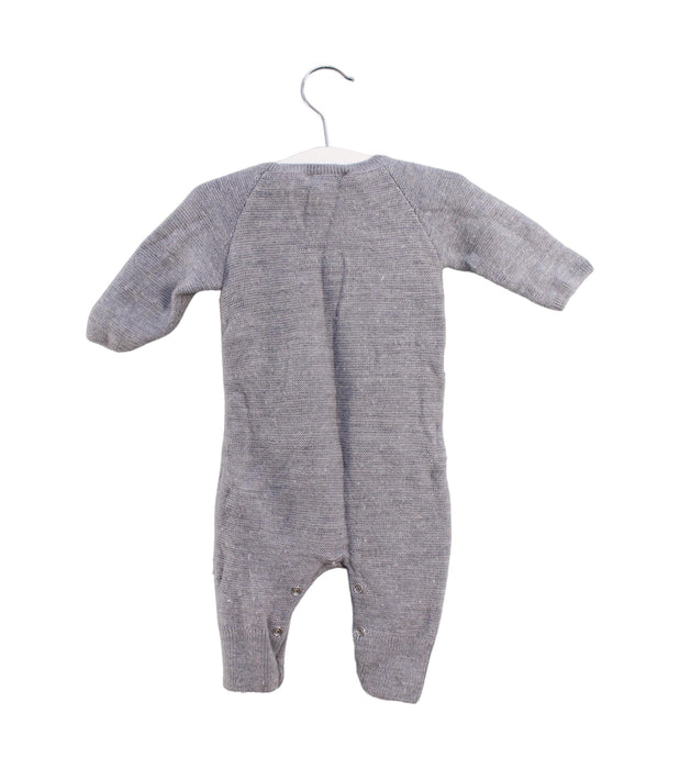 A Grey Long Sleeve Jumpsuits from Jacadi in size 0-3M for neutral. (Back View)