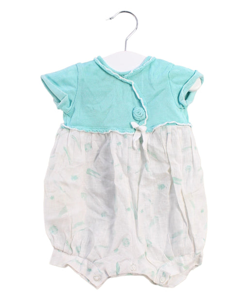 A Blue Short Sleeve Rompers from Chickeeduck in size 0-3M for boy. (Front View)