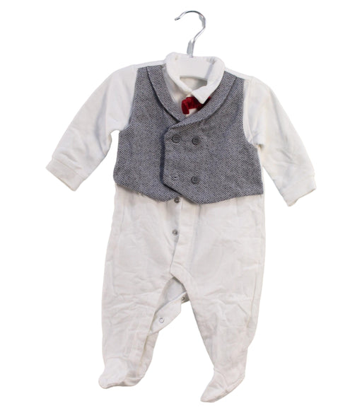 A White Rompers from Minibanda in size 3-6M for boy. (Front View)