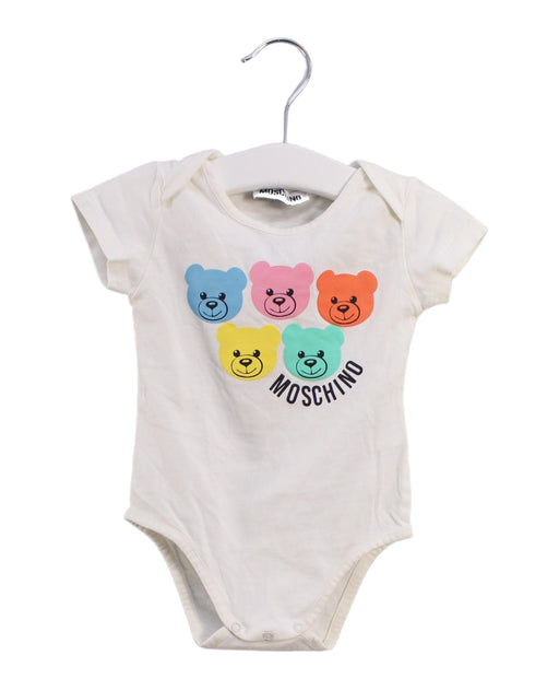 A White Short Sleeve Bodysuits from Moschino in size 6-12M for boy. (Front View)