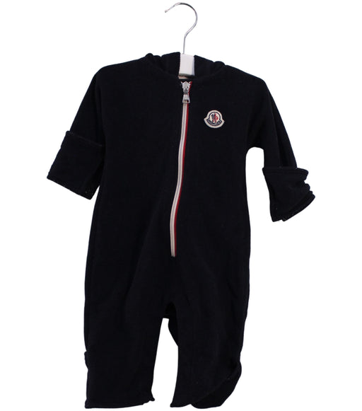 A Navy Long Sleeve Jumpsuits from Moncler in size 3-6M for boy. (Front View)