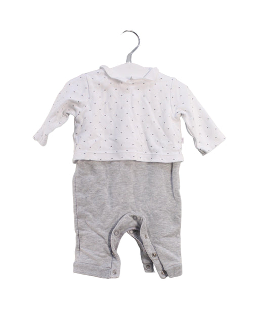 A White Long Sleeve Jumpsuits from Jacadi in size 0-3M for boy. (Front View)
