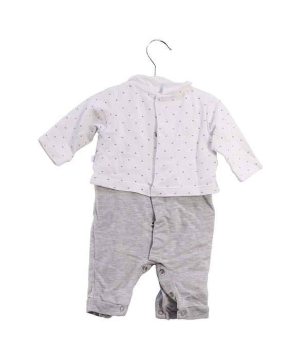 A White Long Sleeve Jumpsuits from Jacadi in size 0-3M for boy. (Back View)