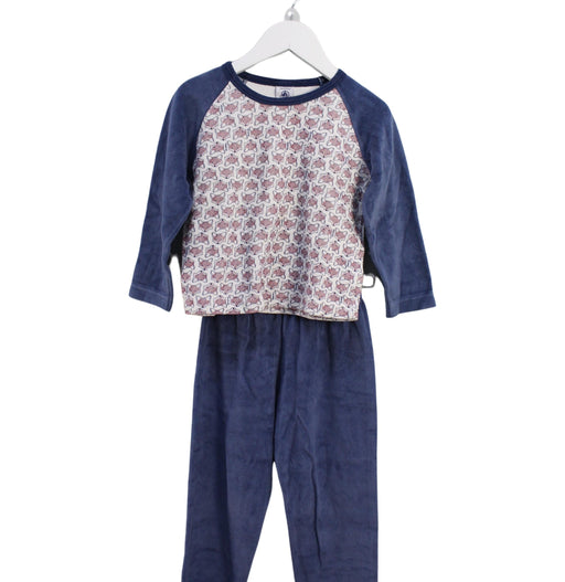 A Blue Pyjama Sets from Petit Bateau in size 3T for boy. (Front View)