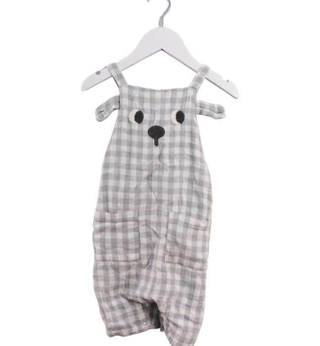 A Grey Long Overalls from Seed in size 6-12M for boy. (Front View)