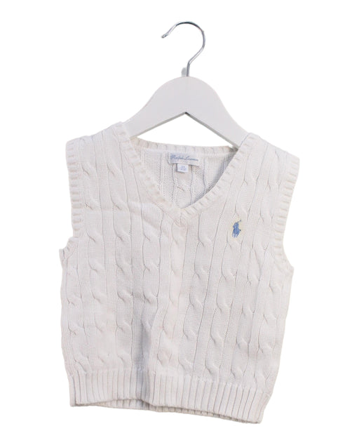 A White Sweater Vests from Ralph Lauren in size 12-18M for boy. (Front View)