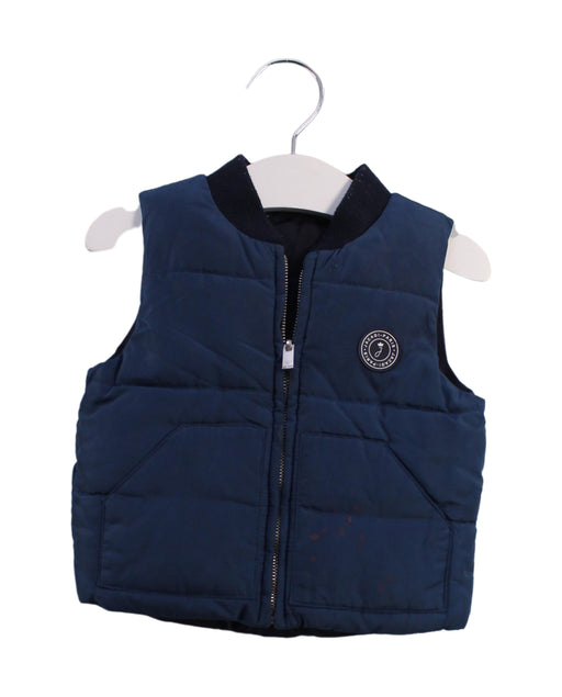 A Navy Outerwear Vests from Jacadi in size 6-12M for boy. (Front View)