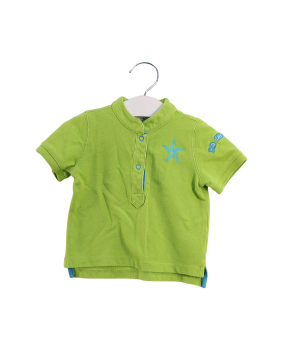A Green Short Sleeve Polos from Shanghai Tang in size 6-12M for boy. (Front View)