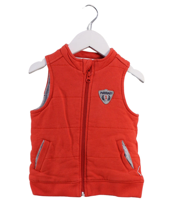 A Orange Outerwear Vests from Purebaby in size 3T for boy. (Front View)