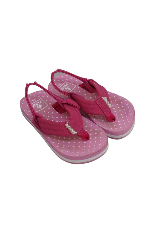 A Pink Sandals from Reef in size 12-18M for girl. (Front View)