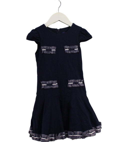 A Navy Short Sleeve Dresses from Nicholas & Bears in size 4T for girl. (Front View)