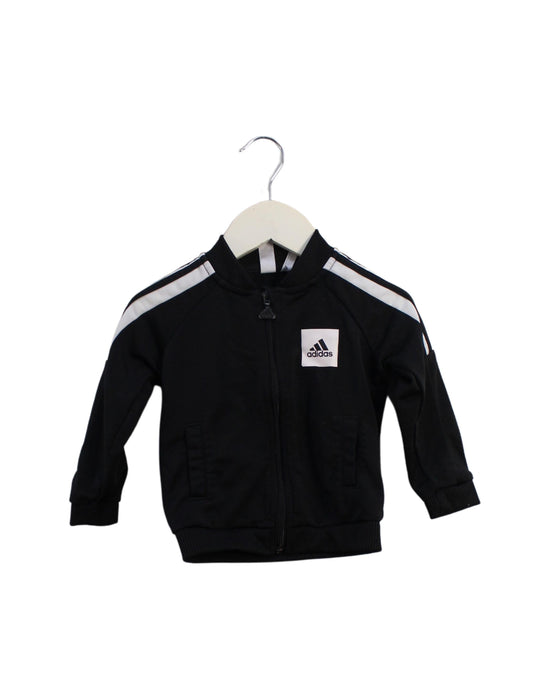 A Black Lightweight Jackets from Adidas in size 6-12M for boy. (Front View)