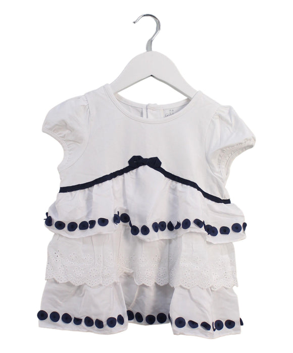 A White Short Sleeve Tops from Kingkow in size 6T for girl. (Front View)