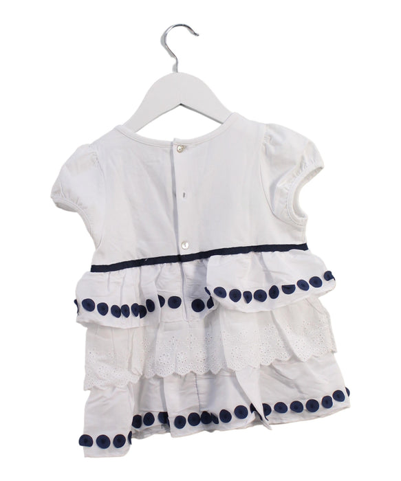A White Short Sleeve Tops from Kingkow in size 6T for girl. (Back View)