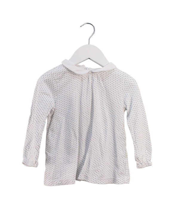 A White Long Sleeve Tops from Bout'Chou in size 3T for girl. (Front View)