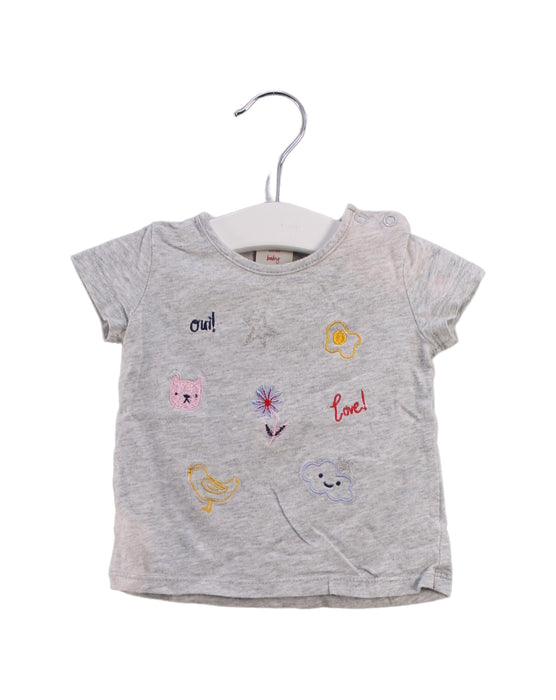 A Grey Short Sleeve T Shirts from Seed in size 0-3M for girl. (Front View)