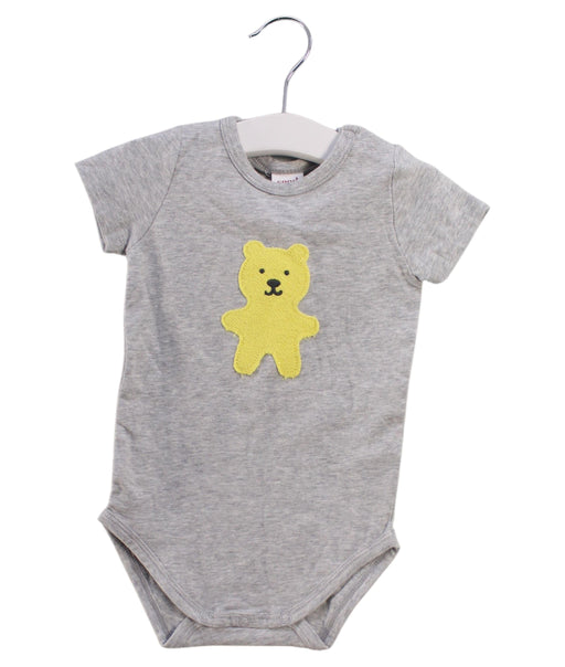 A Grey Short Sleeve Bodysuits from Seed in size 3-6M for girl. (Front View)