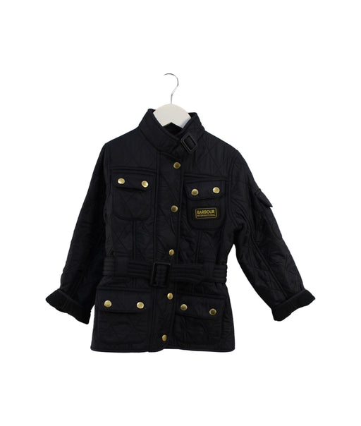 A Black Puffer/Quilted Jackets from Barbour in size 4T for boy. (Front View)