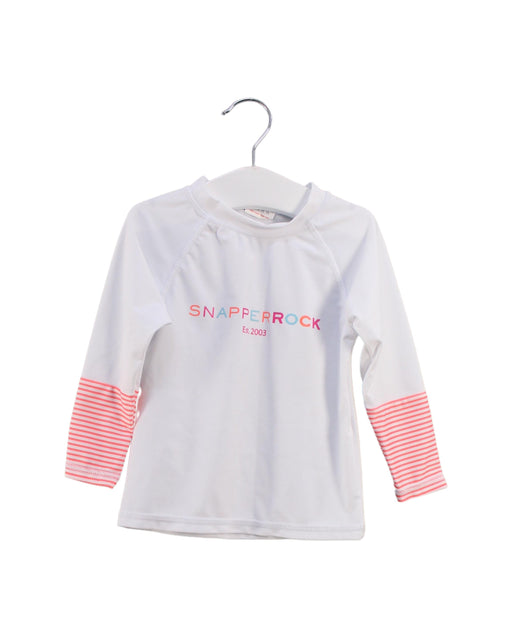 A White Rash Guards from Snapper Rock in size 12-18M for girl. (Front View)